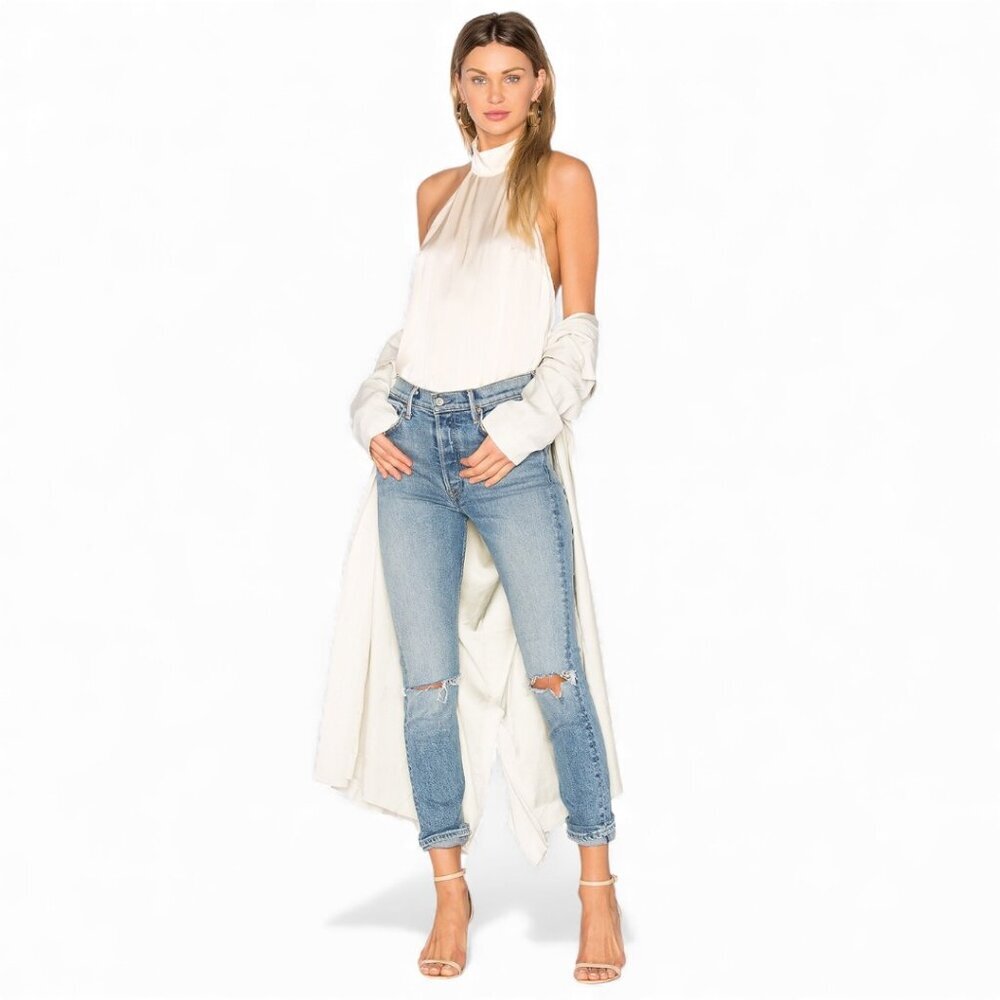 GRLFRND Karolina High Rise Skinny Jeans Size 30 Petite Premium Denim Button Fly